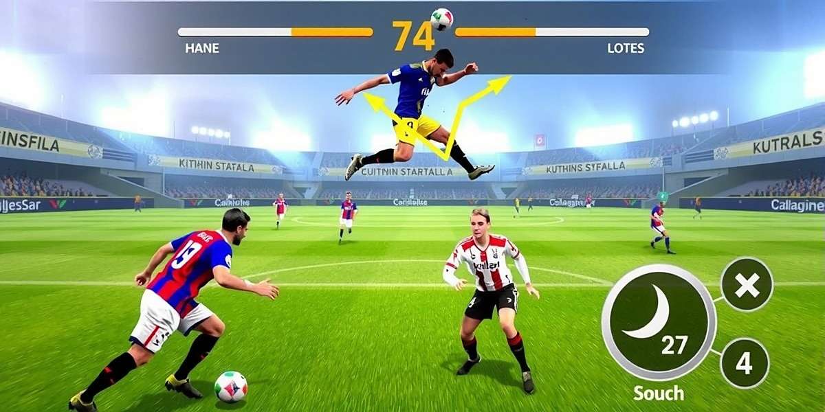 Kolkata Football League gameplay showing touch controls and player movements during an intense match